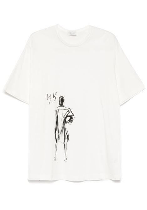 White printed jersey T-shirt Yohji yamamoto - men Yohji Yamamoto | HPT609931